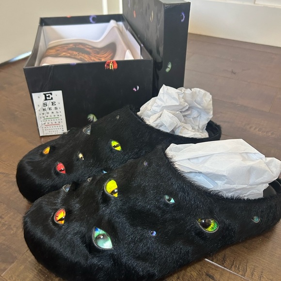 ESENES WORLDWIDE Eyeball Mules black fur - Picture 16 of 16